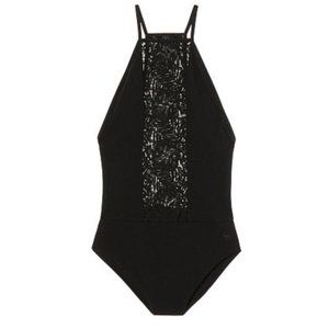 PINK Black Lace Bodysuit